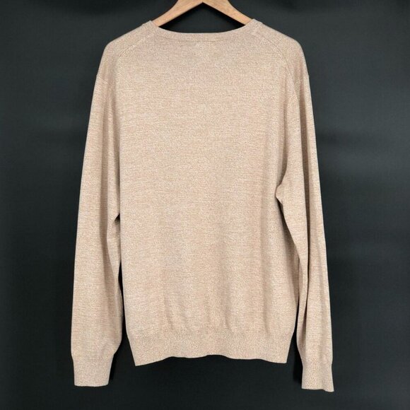 NWT Lands End Mens V-Neck Supima Cotton Sweater XL Beige Church Quiet Luxury - Picture 2 of 9